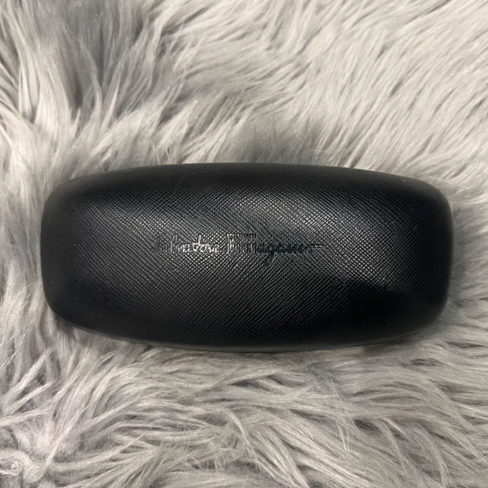 Salvatore Ferragamo hard shell eyewear case Textured Black